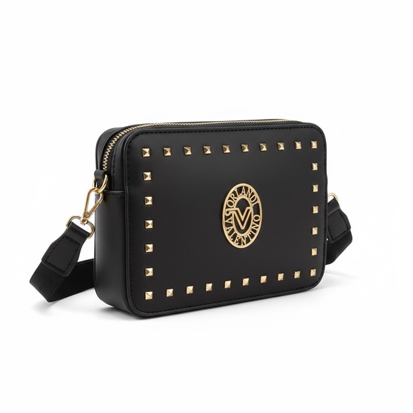 Valentino Orlandi Handbags - NWT- Valentino Orlandi vegan leather crossbody bag. Color black W/ gold hardware